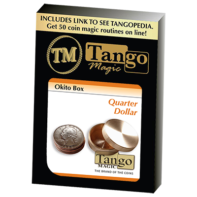 Okito Box (Brass) - US Quarter by Tango Magic -Trick (B0010) - Got Magic?