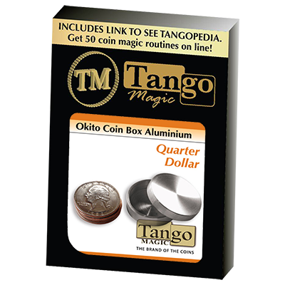 Okito Coin Box Aluminum Quarter(A0003) by Tango-Trick - Got Magic?