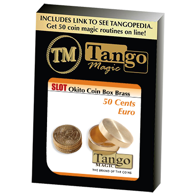 Slot Okito Coin Box Brass 50cent Euro by Tango -Trick (B0016) - Got Magic?