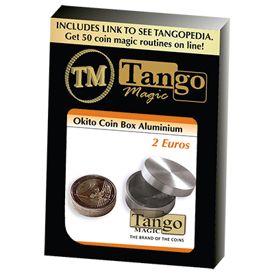 Okito Coin Box Aluminum 2 Euro by Tango - Trick (A0002) - Got Magic?