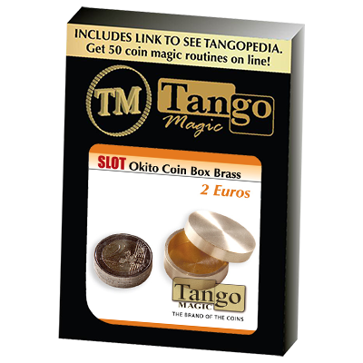 Slot Okito Coin Box Brass 2 Euro  by Tango - Trick (B0017) - Got Magic?
