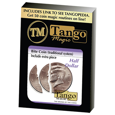 Bite Coin - (D0046)(US Half Dollar - Traditional With Extra Piece) by Tango - Trick - Got Magic?