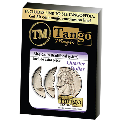 Bite Coin - (US Quarter - Traditional With Extra Piece)(D0047)by Tango - Trick - Got Magic?