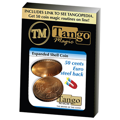 Expanded Shell Coin (50 Cent Euro, Steel Back) by Tango Magic - Trick (E0005) - Got Magic?