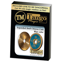 Expanded Shell Chinese Coin made in Brass (Blue) by Tango - Trick (CH005) - Got Magic?
