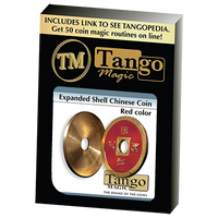 Expanded Shell Chinese Coin made in Brass (Red) by Tango - Trick (CH007) - Got Magic?