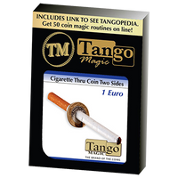 Cigarette Thru Coin Two Sides 1 Euro by Tango - Trick (E0063) - Got Magic?