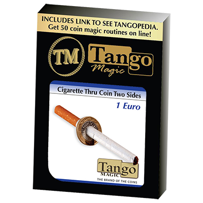 Cigarette Thru Coin Two Sides 1 Euro by Tango - Trick (E0063) - Got Magic?