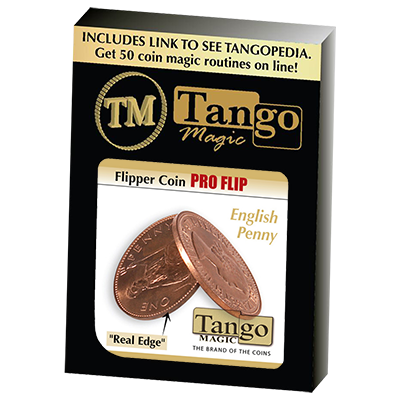 Flipper coin Pro Elastic System - English Penny (D0107) by Tango Magic - Got Magic?