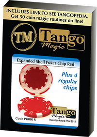 Expanded Shell Poker Chip Red plus 4 Regular Chips (PK001R) by Tango magic - Trick - Got Magic?