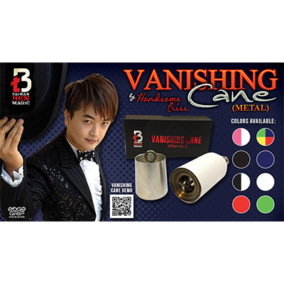 Vanishing Cane (Metal / Black & White Stripes) by Handsome Criss and Taiwan Ben Magic - Tricks - Got Magic?