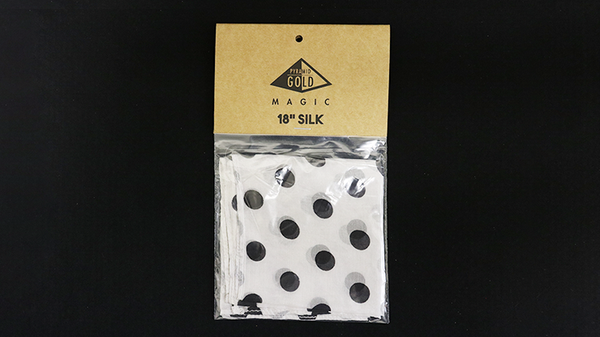 Silk 18 inch (White with Black Polka Dots) by Pyramid Gold Magic - Got Magic?