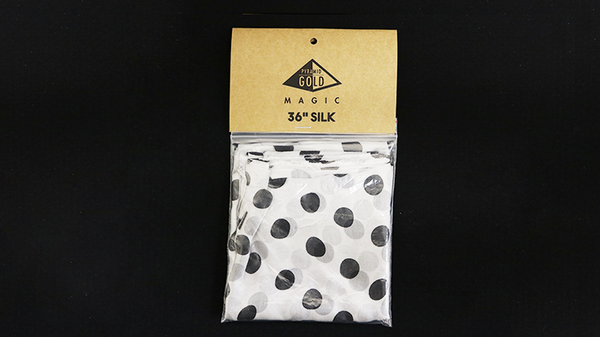 Silk 36 inch (White with Black Polka Dots) by Pyramid Gold Magic - Got Magic?