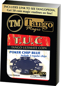 TUC Poker Chip Blue plus 3 regular chips (PK002B) by Tango Magic - Trick - Got Magic?