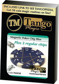 Magnetic Poker Chip Blue plus 3 regular chips (PK003B) by Tango Magic - Trick - Got Magic?