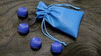 Set of 4 Leather Balls for Cups and Balls (Blue) by Leo Smetsers - Trick - Got Magic?