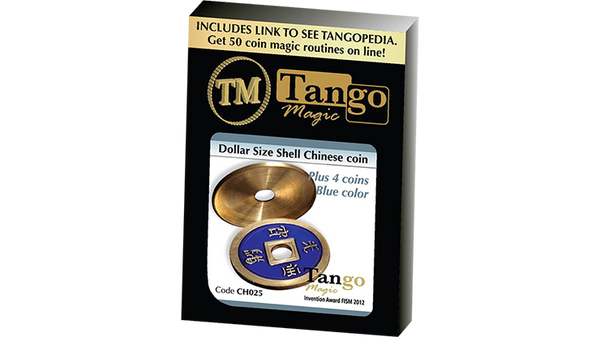 Dollar Size Shell Chinese Coin (Blue) by Tango Magic (CH025) - Got Magic?
