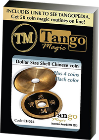 Dollar Size Shell Chinese Coin (Black) by Tango Magic (CH024) - Got Magic?