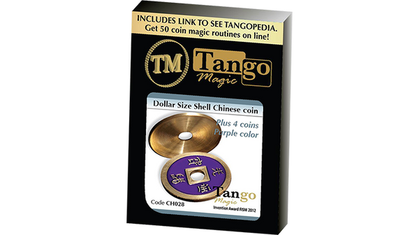 Dollar Size Shell Chinese Coin (Purple) by Tango Magic (CH028) - Got Magic?