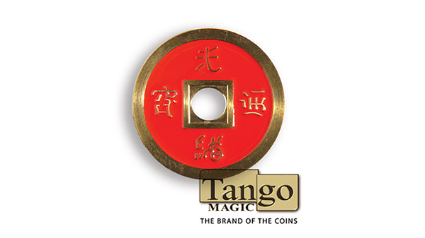 Dollar Size Chinese Coin (Red) by Tango (CH032) - Got Magic?