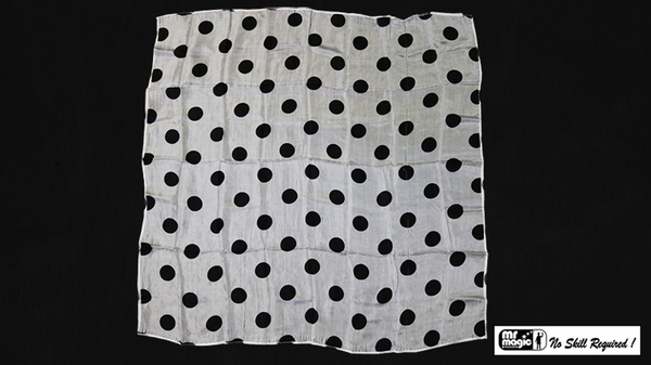 Polka Dot Hanky, Black on White (21 inches x 21 inches) by Mr. Magic - Trick - Got Magic?