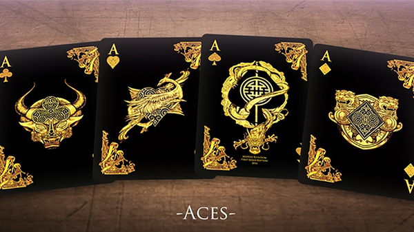 Middle Kingdom (Gold) Playing Cards Printed by US Playing Card Co - Got Magic?