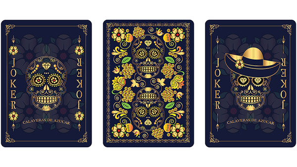 Calaveras de Azúcar Blue Edition Playing Cards Printed by USPCC - Got Magic?