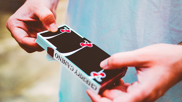 Cherry Casino True Black (Black Hawk) Playing Cards by Pure Imagination Projects - Got Magic?