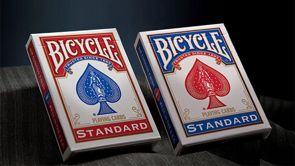 Bicycle Standard Playing Cards in Mixed Case Red/Blue(12pk)with individual hang tabs on deck by USPCC - Got Magic?