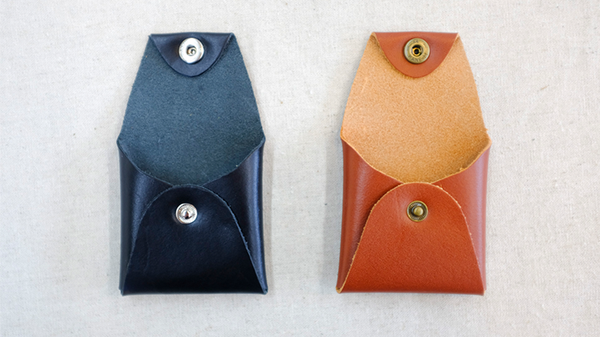 Square Coin Case (Brown Leather) by Gentle Magic - Trick - Got Magic?