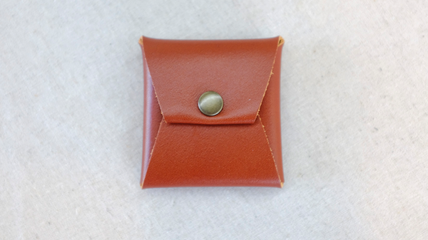 Square Coin Case (Brown Leather) by Gentle Magic - Trick - Got Magic?