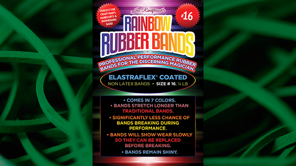 Joe Rindfleisch's SIZE 16 Rainbow Rubber Bands (Marcus Eddie - Green Pack  ) by Joe Rindfleisch - Trick - Got Magic?