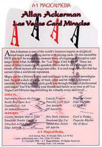 Las Vegas Card Miracles by Allan Ackerman - DVD - Got Magic?