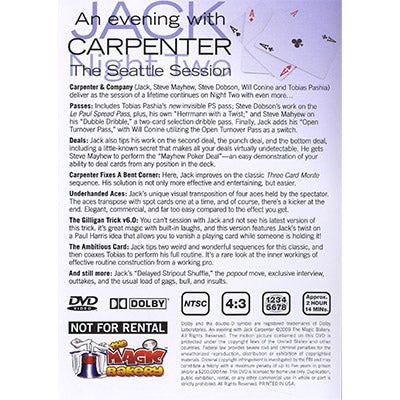 An Evening with Jack: The Seattle Sessions (Night Two) by Jack Carpenter - DVD - Got Magic?