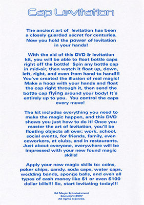 Cap Levitation (And Kit) - DVD - Got Magic?