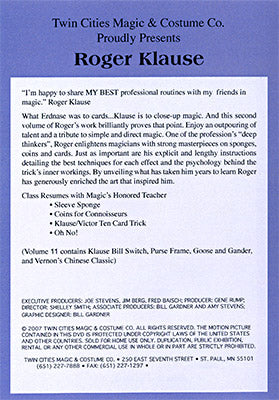 The Greater Magic Video Library Volume 12 - Roger Klause - DVD - Got Magic?