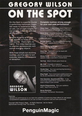 On The Spot by Gregory Wilson - DVD - Got Magic?