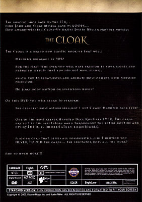 The Cloak by Justin Miller - DVD - Got Magic?