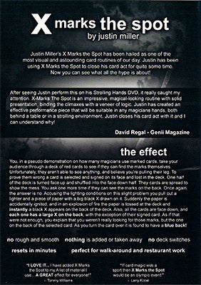 X Marks The Spot (With Cards) by Justin Miller - DVD - Got Magic?
