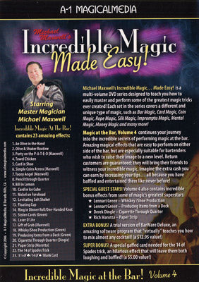 Incredible Magic At The Bar - Volume 4 by Michael Maxwell - DVD - Got Magic?