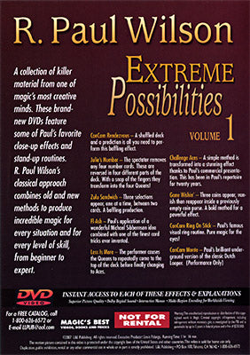 Extreme Possibilities Volume 1 by R. Paul Wilson - DVD - Got Magic?