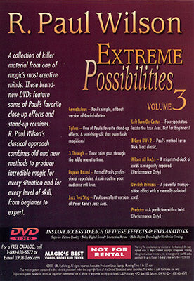 Extreme Possibilities - Volume 3 by R. Paul Wilson - DVD - Got Magic?