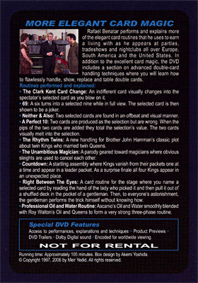 More Elegant Card Magic by Rafael Benatar - DVD - Got Magic?