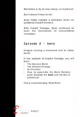 Explicit Footage: Benz by Sean Fields - DVD - Got Magic?