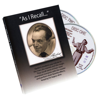 As I Recall (2 DVD Set) - Tony Slydini - Got Magic?