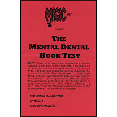 Mental Dental Book Test - Trick - Got Magic?