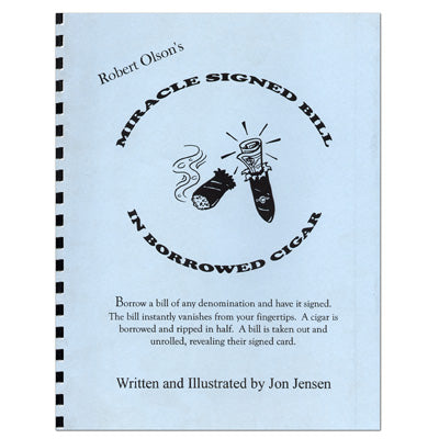 Miracle Signed Bill In A Borrowed Cigar by Robert Olson - Book - Got Magic?