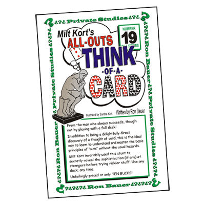 Ron Bauer Series: #19 - Milt Kort's All Outs Think of a Card Milt - Book - Got Magic?
