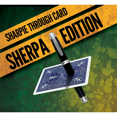 Sharpie Through Card SHERPA Version (DVD and Gimmick) Red by Alakazam Magic - DVD - Got Magic?