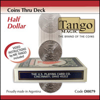 Coins Thru Deck Half Dollar by Tango - Trick (D0079) - Got Magic?